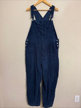 VTG Corniche Navy Corduroy Women's Painter Overalls L Granola Girl Cottagecore
